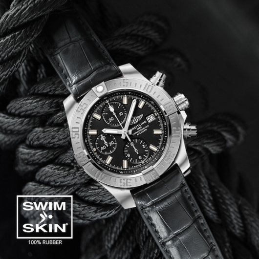 RubberB Watch Band for Breitling Avenger 43mm - SwimSkin Alligator Strap