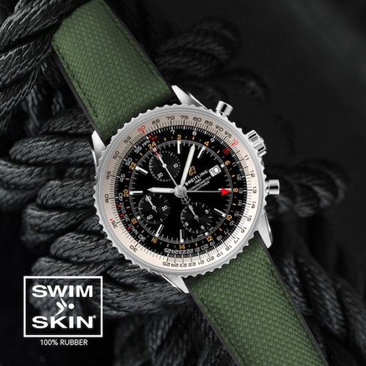 RubberB Watch Band for Breitling Navitimer 45mm and 46mm - SwimSkin Ballistic Strap